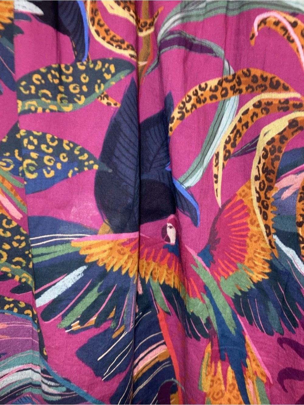 FARM Rio Purple Multi Bird & Tropical Print Long Sleeve Dress - Picture 3 of 4